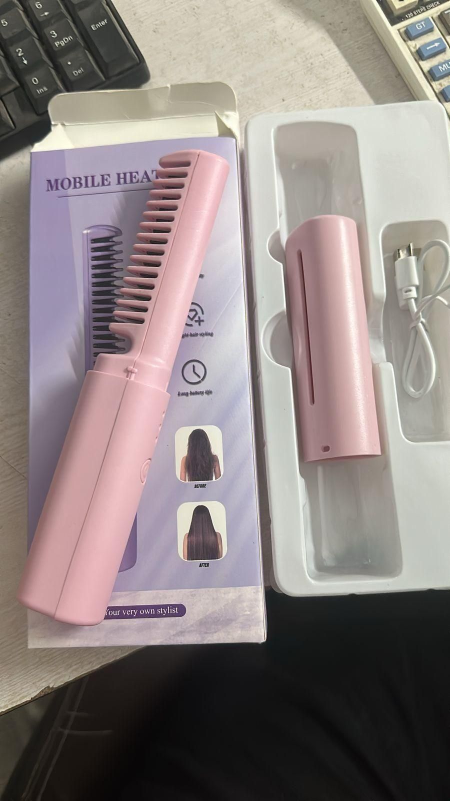Portable Hair Straightener with Hot Comb
