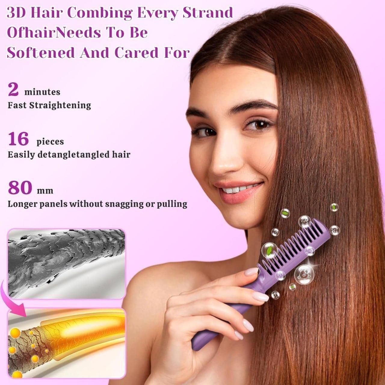 Portable Hair Straightener with Hot Comb
